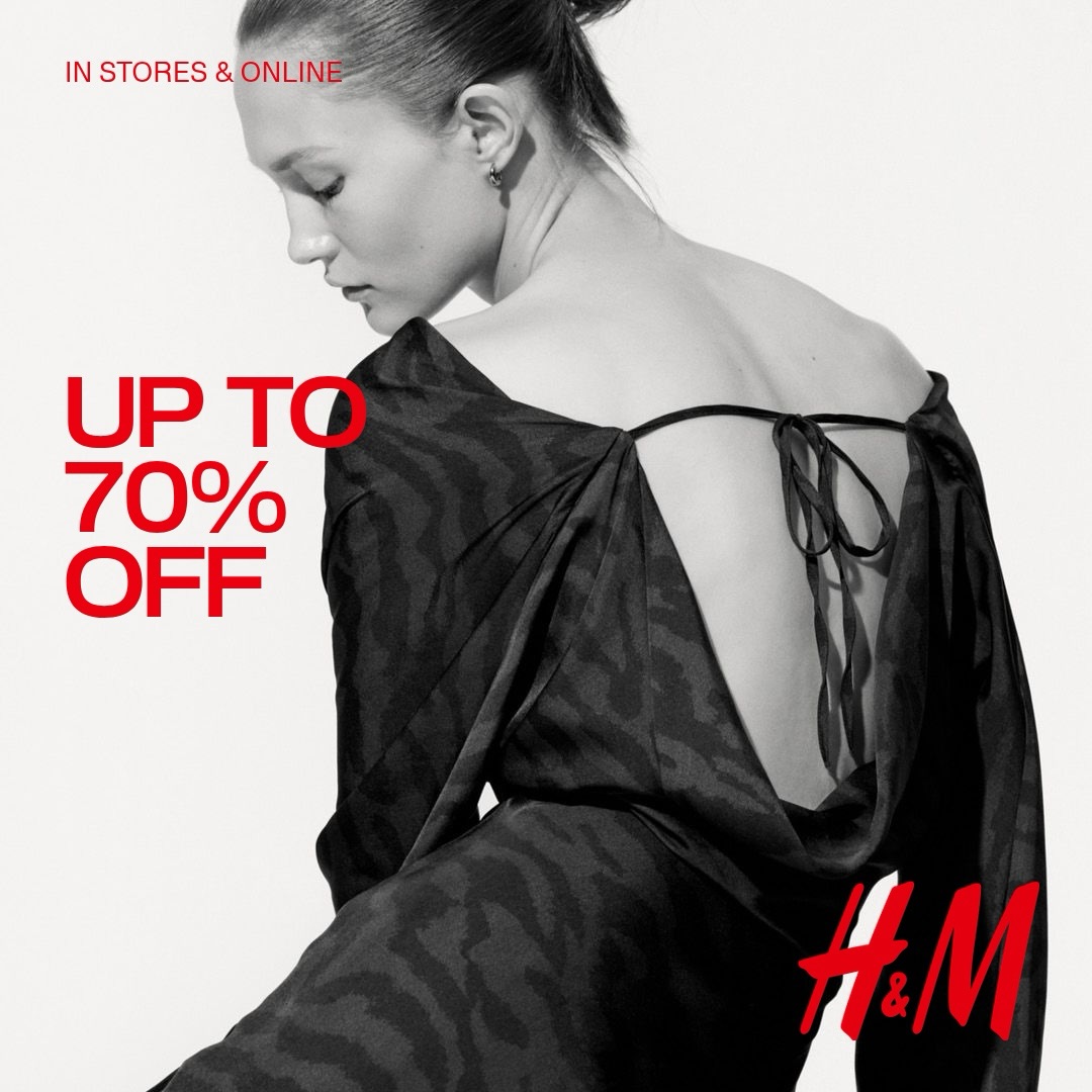 H&M FINAL SALE 
עד 70% הנחה בכל המחלקות
 
ללא כפל מבצעים | על הפריטים המשתתפים במבצע
 
#אייסמול #אילת #שופינג #קניון #hm